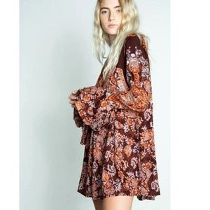 Free people burgundy ruffle tunic